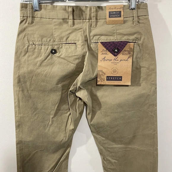NWT Across The Pond ATP Signature Line Slim Fit Stretch Chino Tan 29x30 - Picture 5 of 16